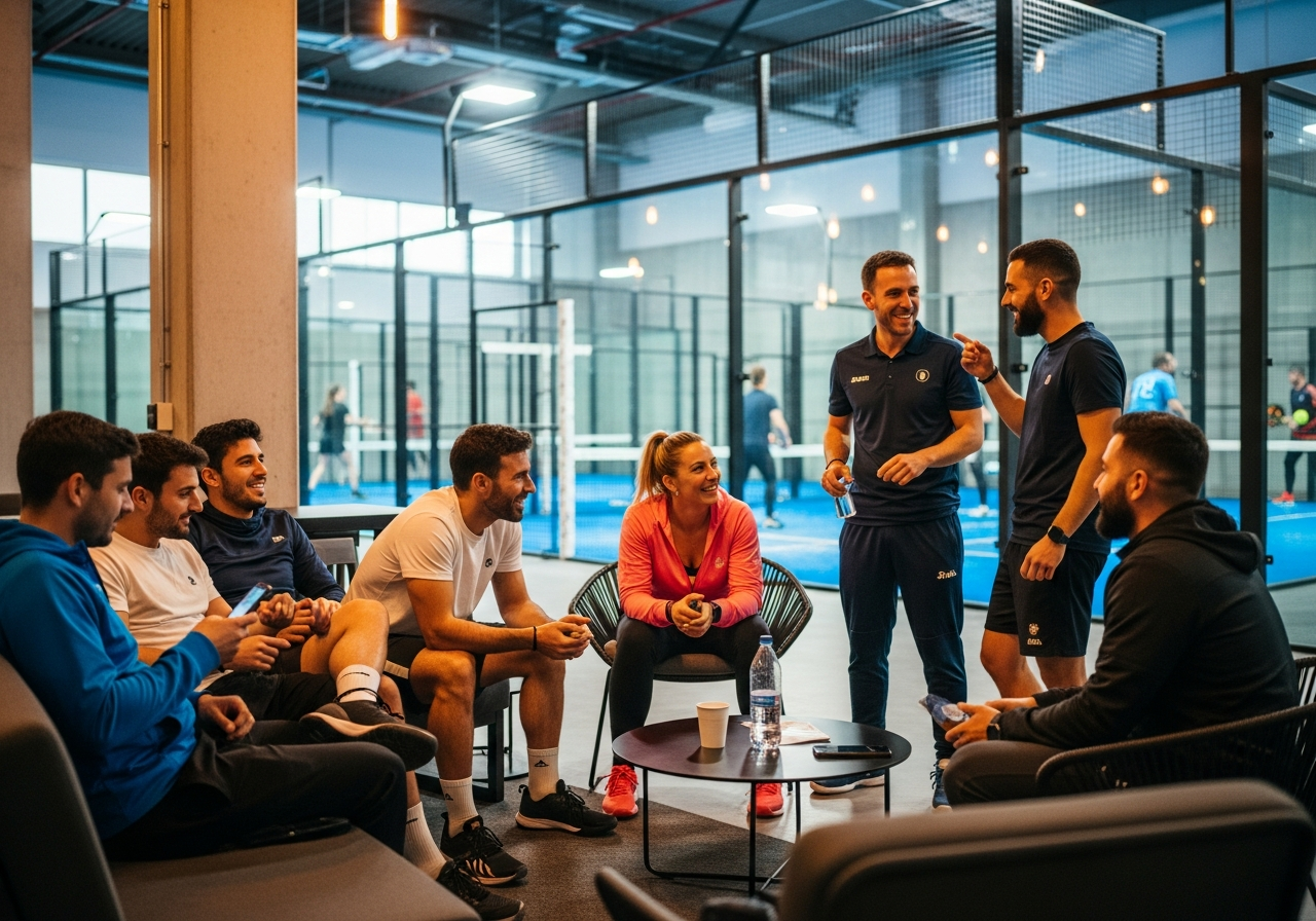 Friends at the padel court